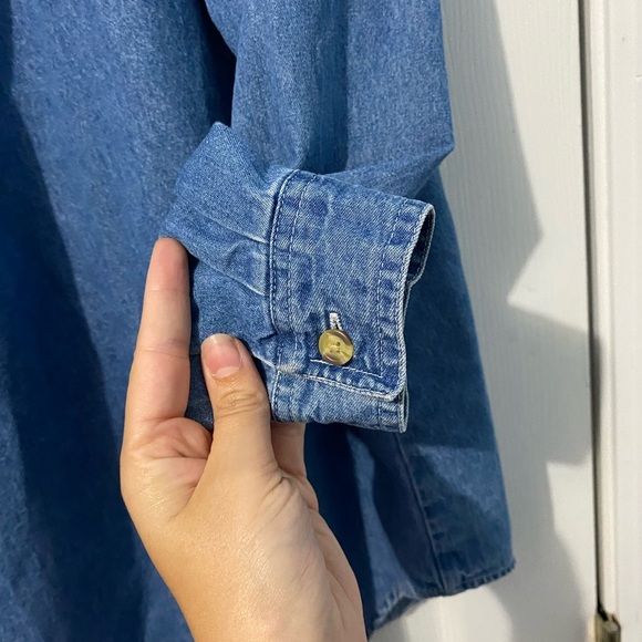 BOBBIE BROOKS embroidered jean jacket/button up size: large - Picture 7 of 10